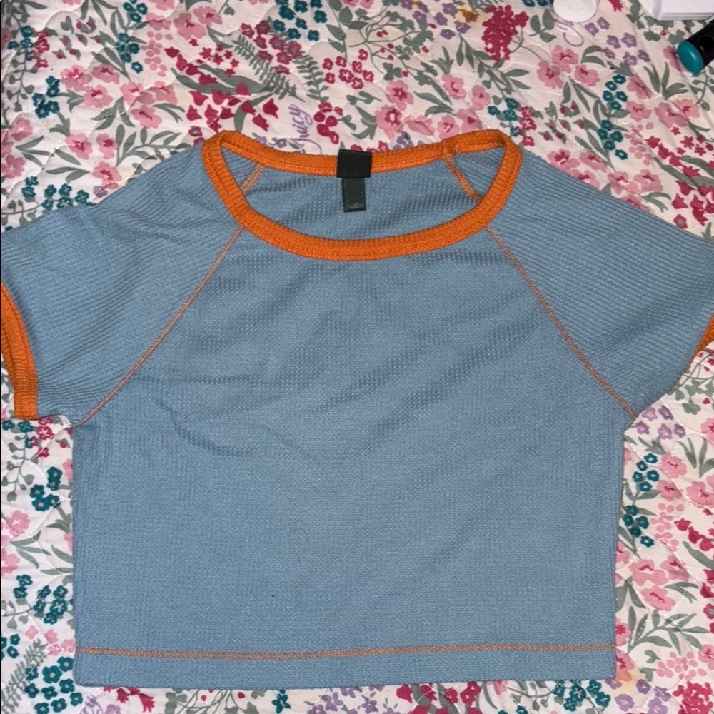 Wild Fable Blue Tee with Orange Trim